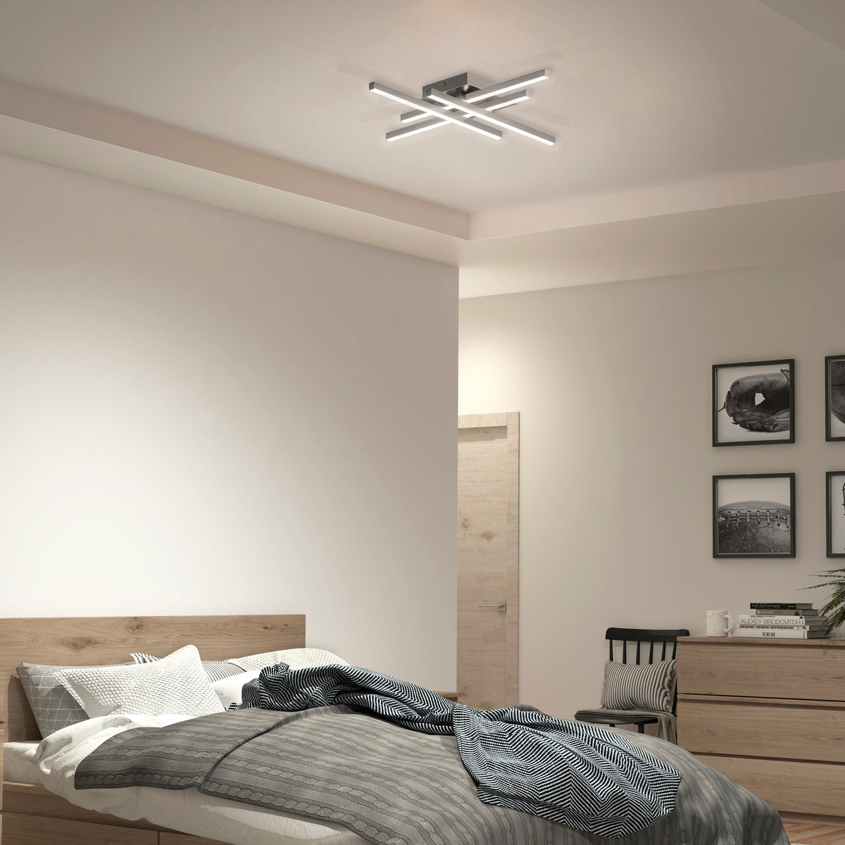 Grid 20 in. (51 cm) Modern LED Flush Mount Ceiling Light