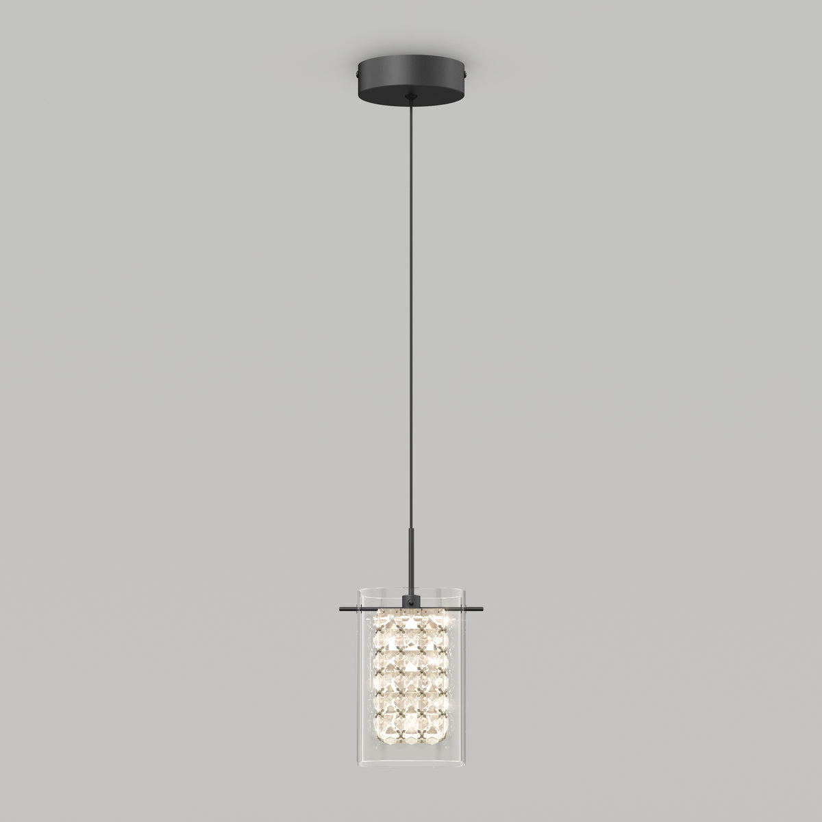 Crystal Cube suspension à 1 Lumière DEL