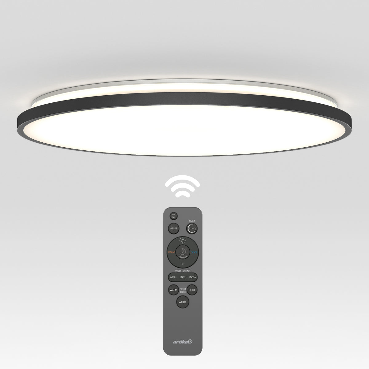 Europa luz de techo LED moderna empotrada 54 cm (21 in.) - con control remoto
