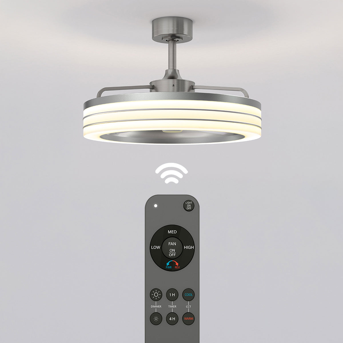 Horizon 58 cm (23 po) DEL moderne fandelier ventilateur de plafond avec lumière - télécommande incluse
