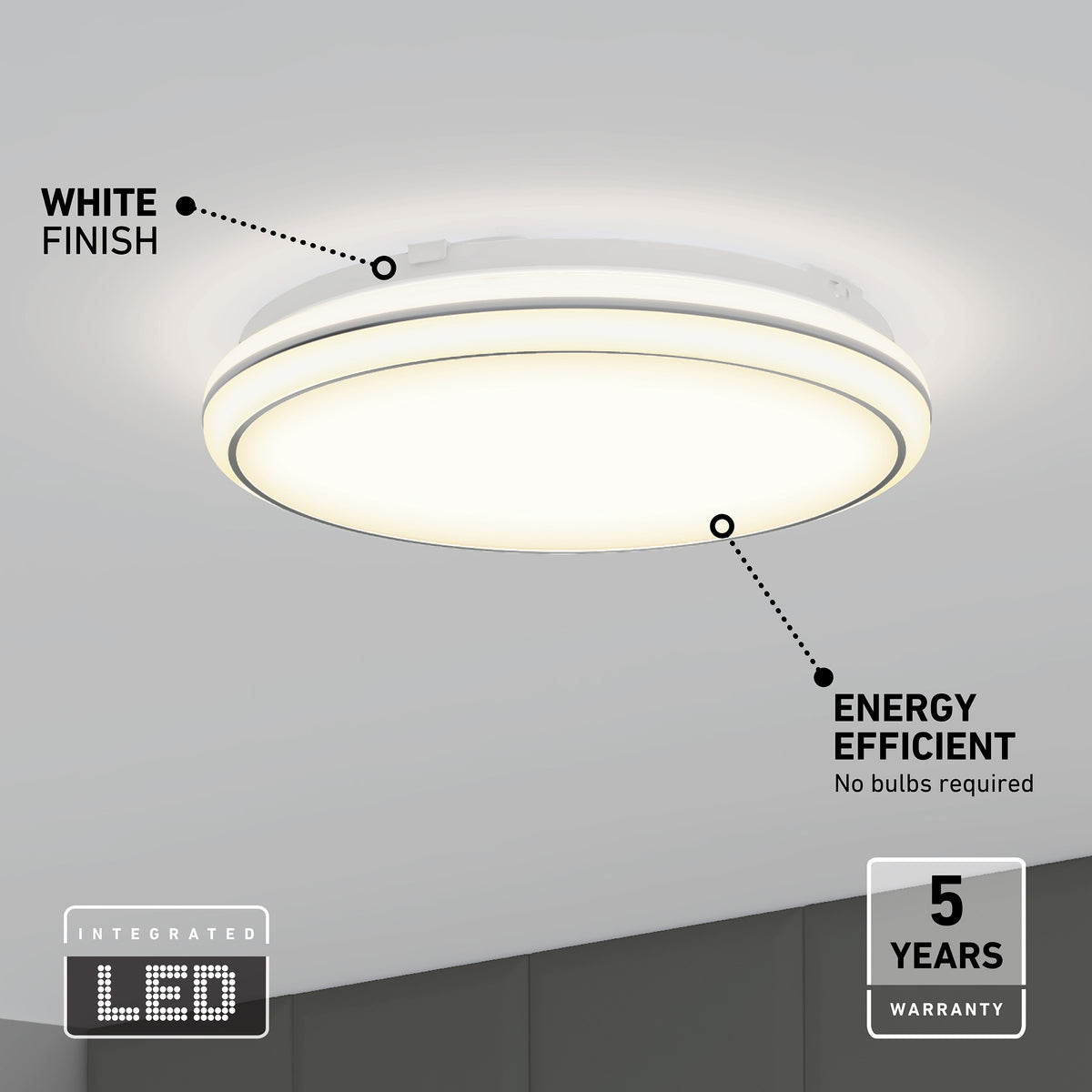 Emina 13 in. LED flush mount light 3 CCT