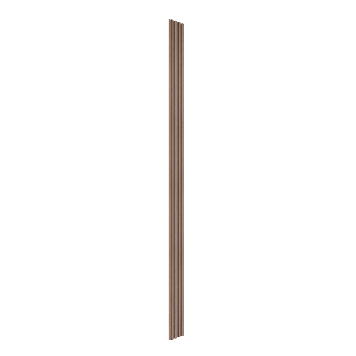 The Artika Panolok 30.67 ft wall panel kit (pack of 8) features vertical, narrow oak-finish panels with evenly spaced grooves, inspired by Scandinavian design, shown standing against a plain white background.