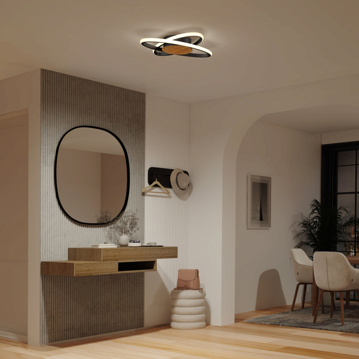 Atomic 15 in. (38 cm) Modern LED Flush Mount Ceiling Light 5 CCT