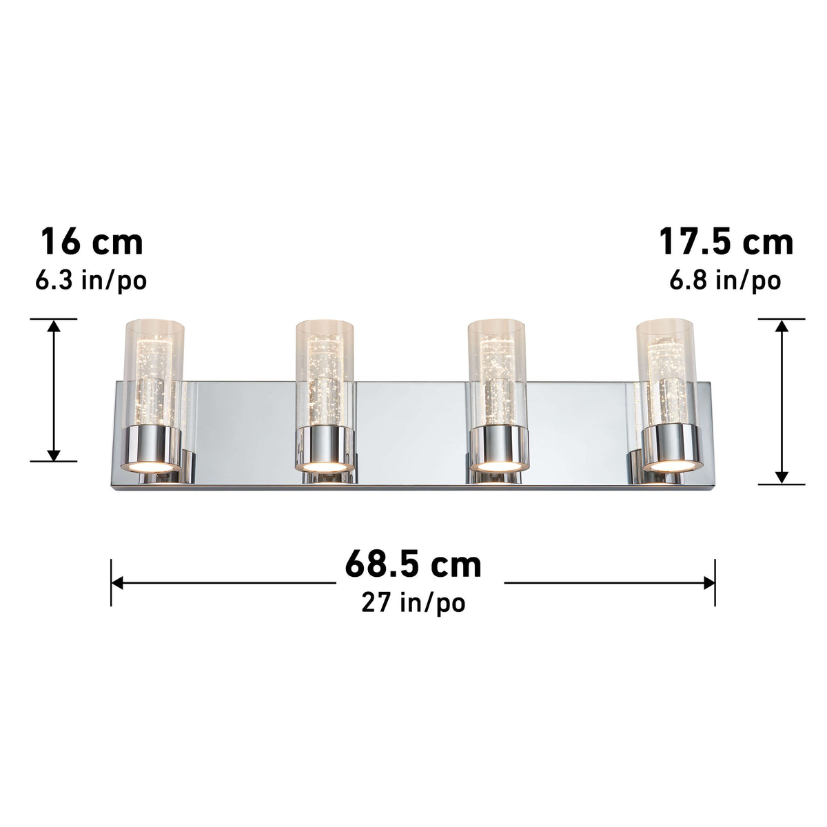 Ratio 4-light LED bathroom vanity light