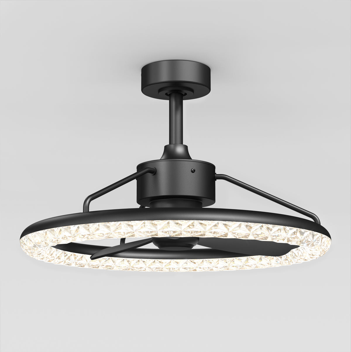 Carat 23 in. (58 cm) LED modern fandelier ceiling fan with light - includes remote