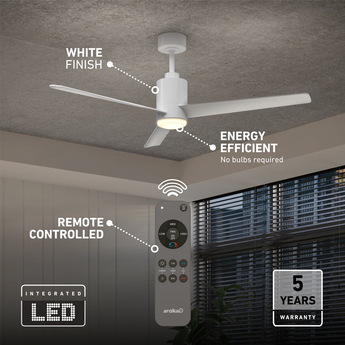 Ellison 132 cm (52 in.) LED moderno fandelier ventilador de techo con luz - control remoto incluido