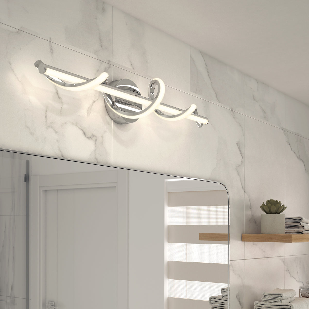 Coda 27 pulg (69 cm) luminario de baño LED integrado 5 TCL para baño
