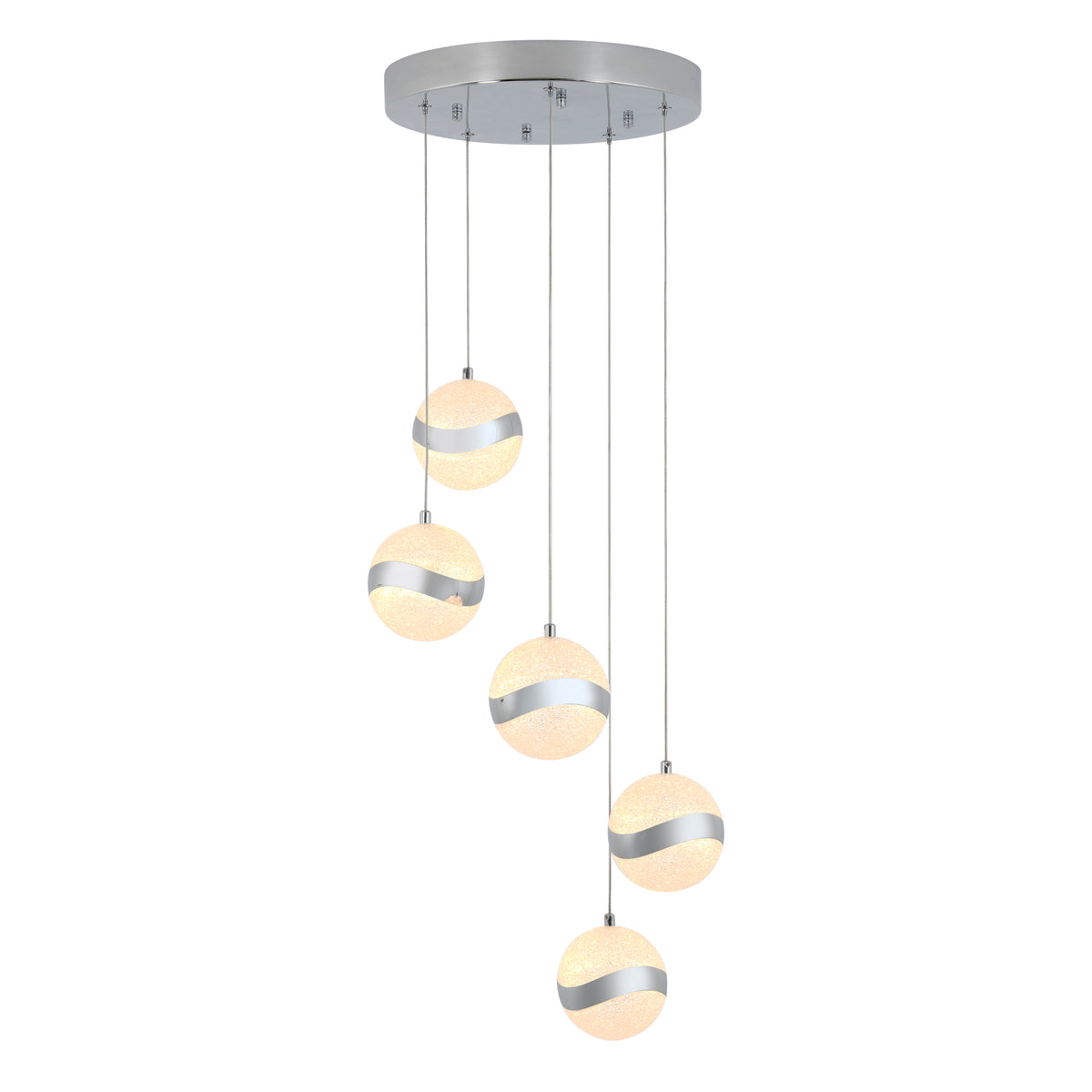 Wavey 5-light LED pendant