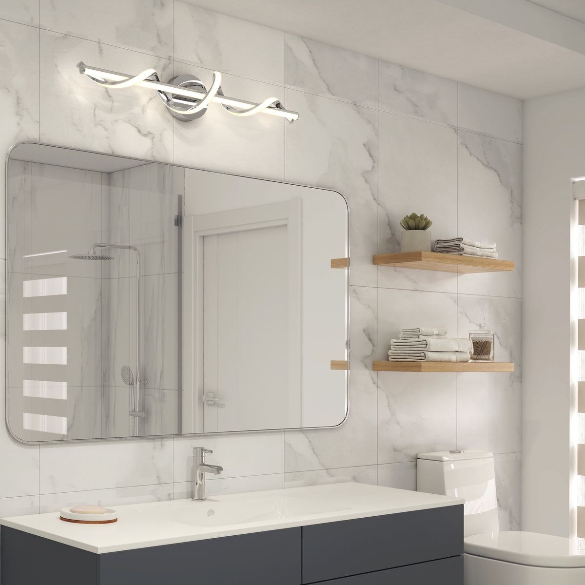 Coda 27 pulg (69 cm) luminario de baño LED integrado 5 TCL para baño
