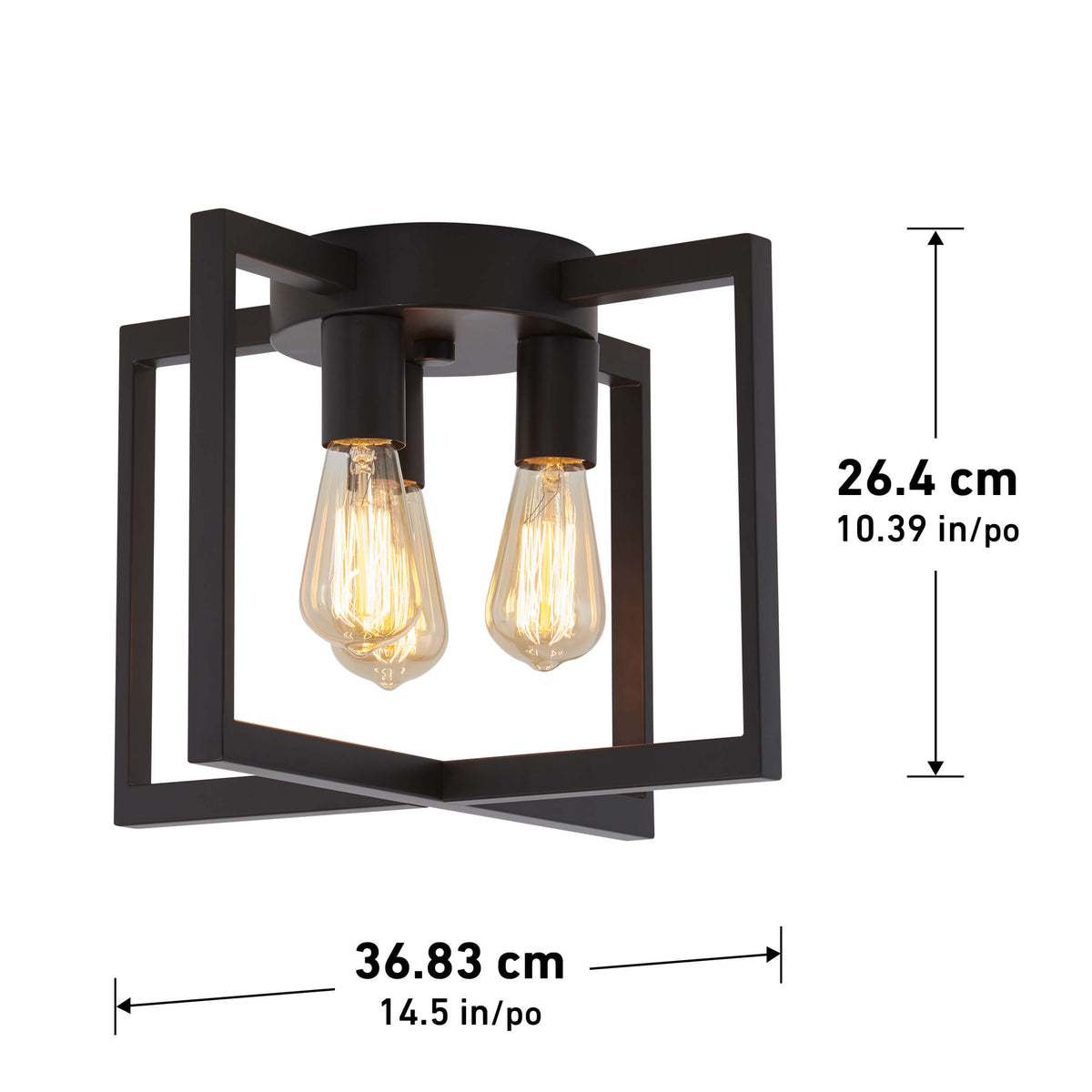 Yale luz de techo LED empotrada 37 cm (15 in.) con 3 Bombillas