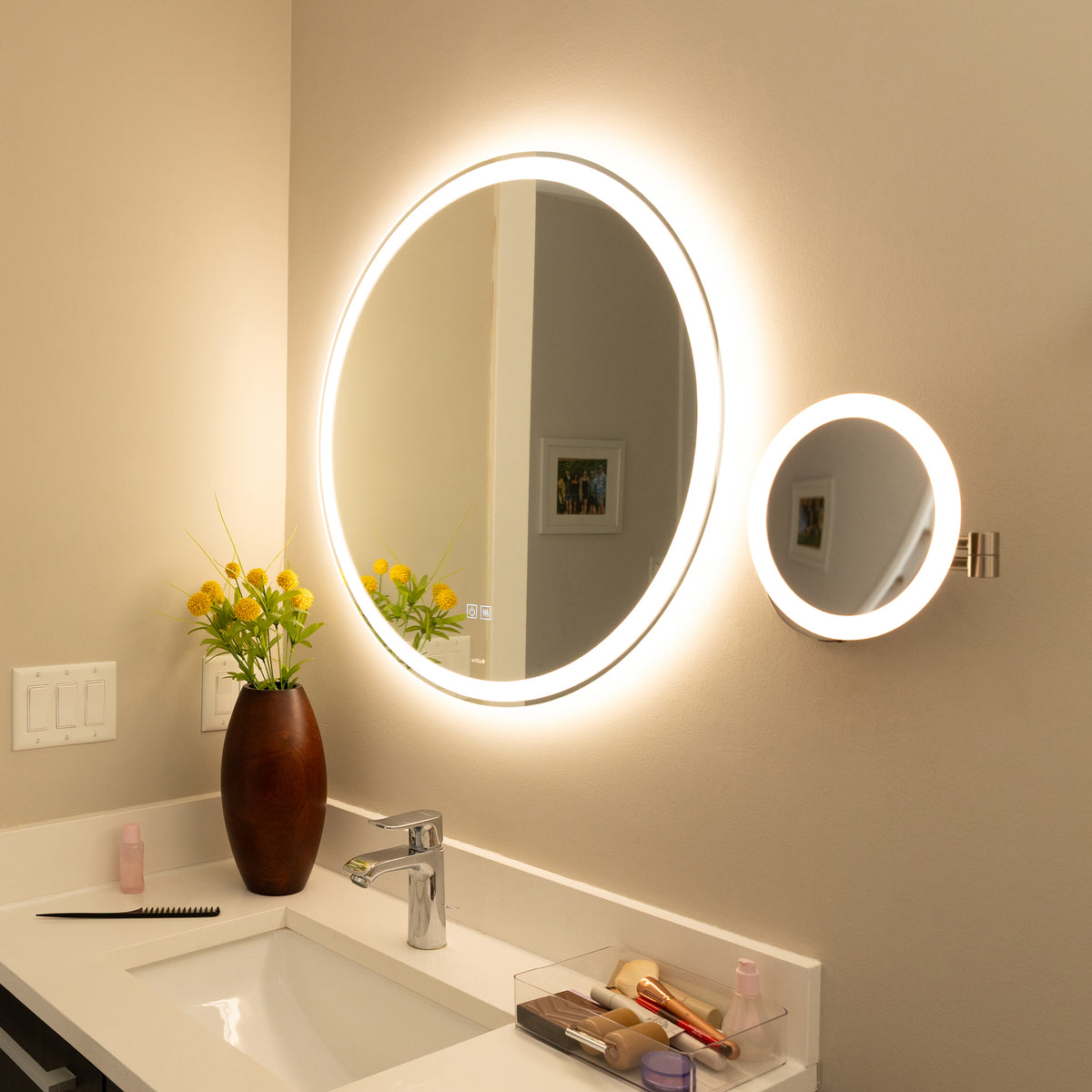 Mateo 28 in. LED mirror 3 CCT with defogger