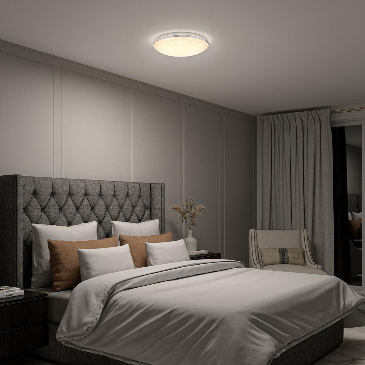 Sparkle 15 in. (38 cm) Modern LED Flush Mount Ceiling Light 5 CCT