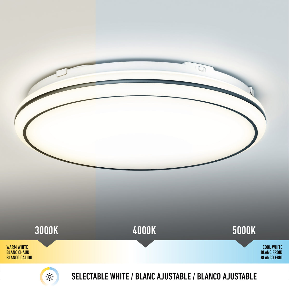 Emina 13 in. LED flush mount light 3 CCT