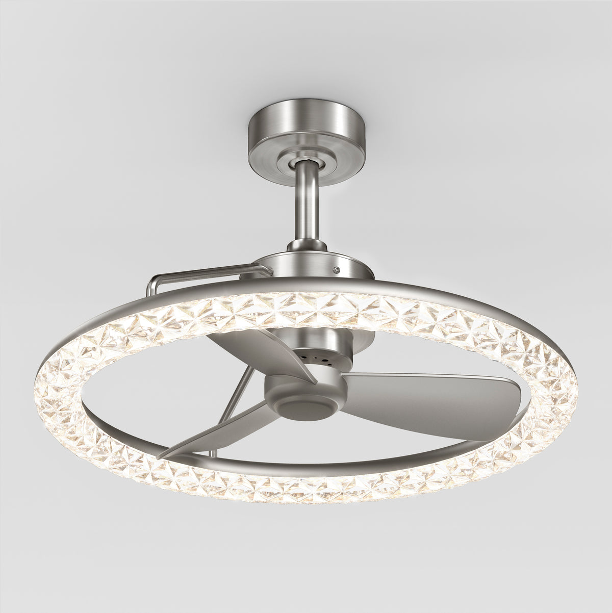 Carat 23 in. (58 cm) LED modern fandelier ceiling fan with light - includes remote