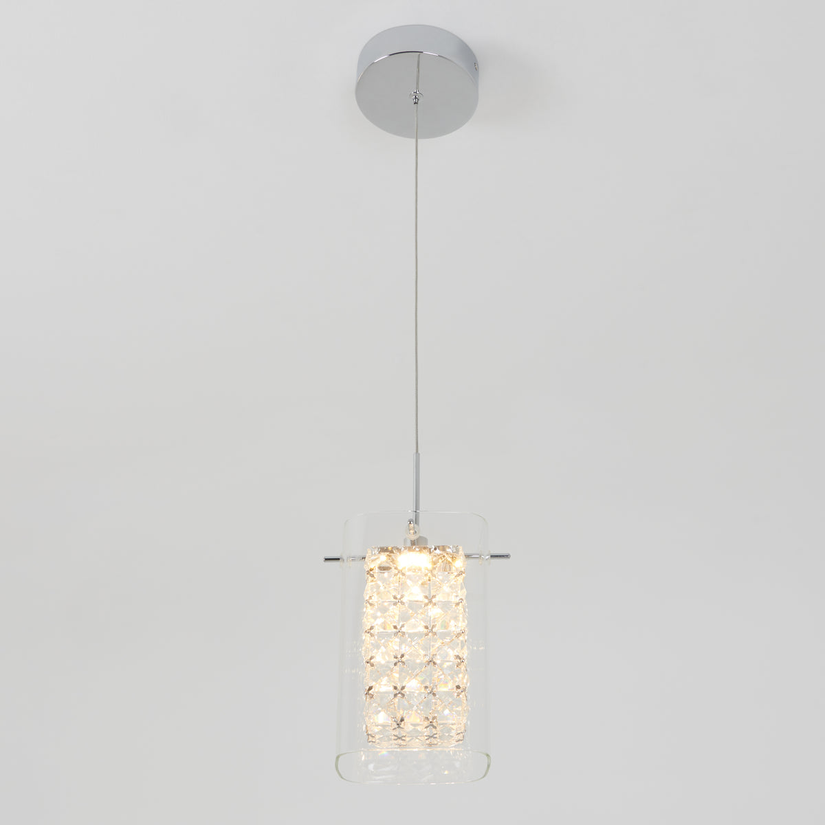 Crystal Cube suspension à 1 Lumière DEL