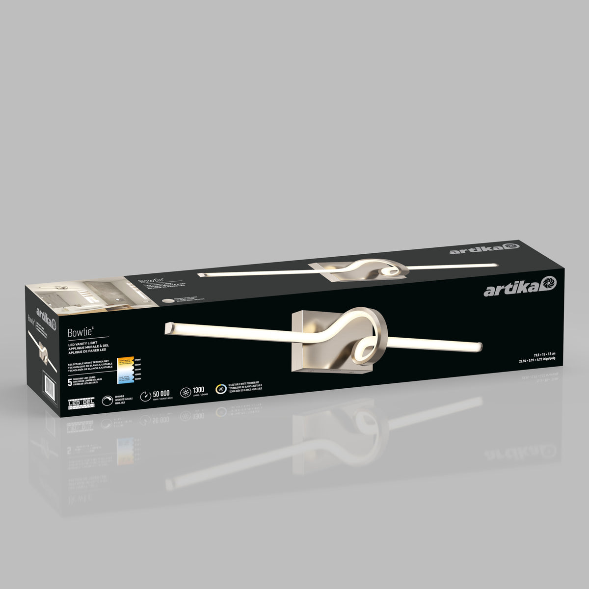 Bowtie 29 pulg (74 cm) luminario de baño LED integrado 5 TCL para baño