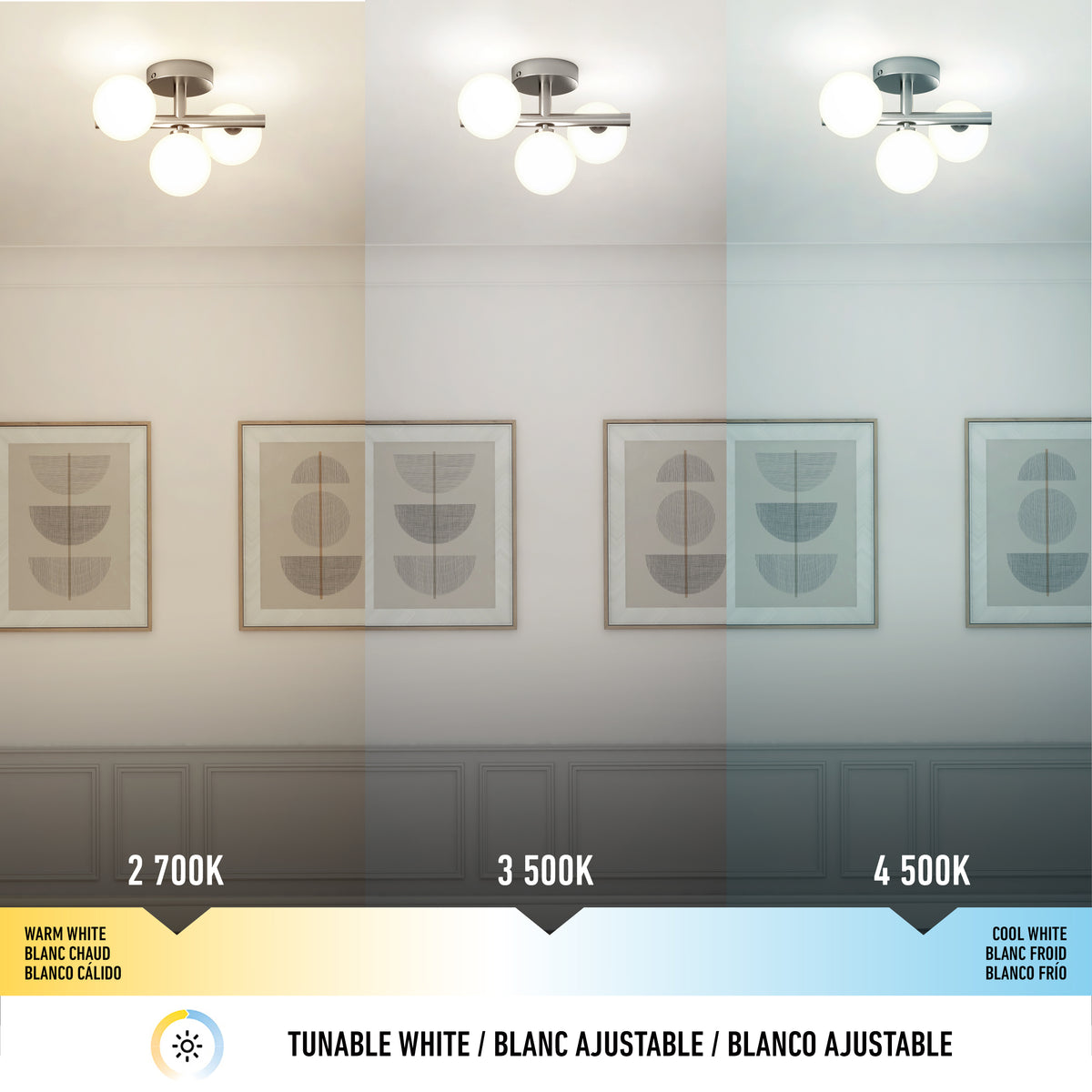 Bloom 13 in. (33 cm) Modern LED Flush Mount Ceiling Light 3 CCT