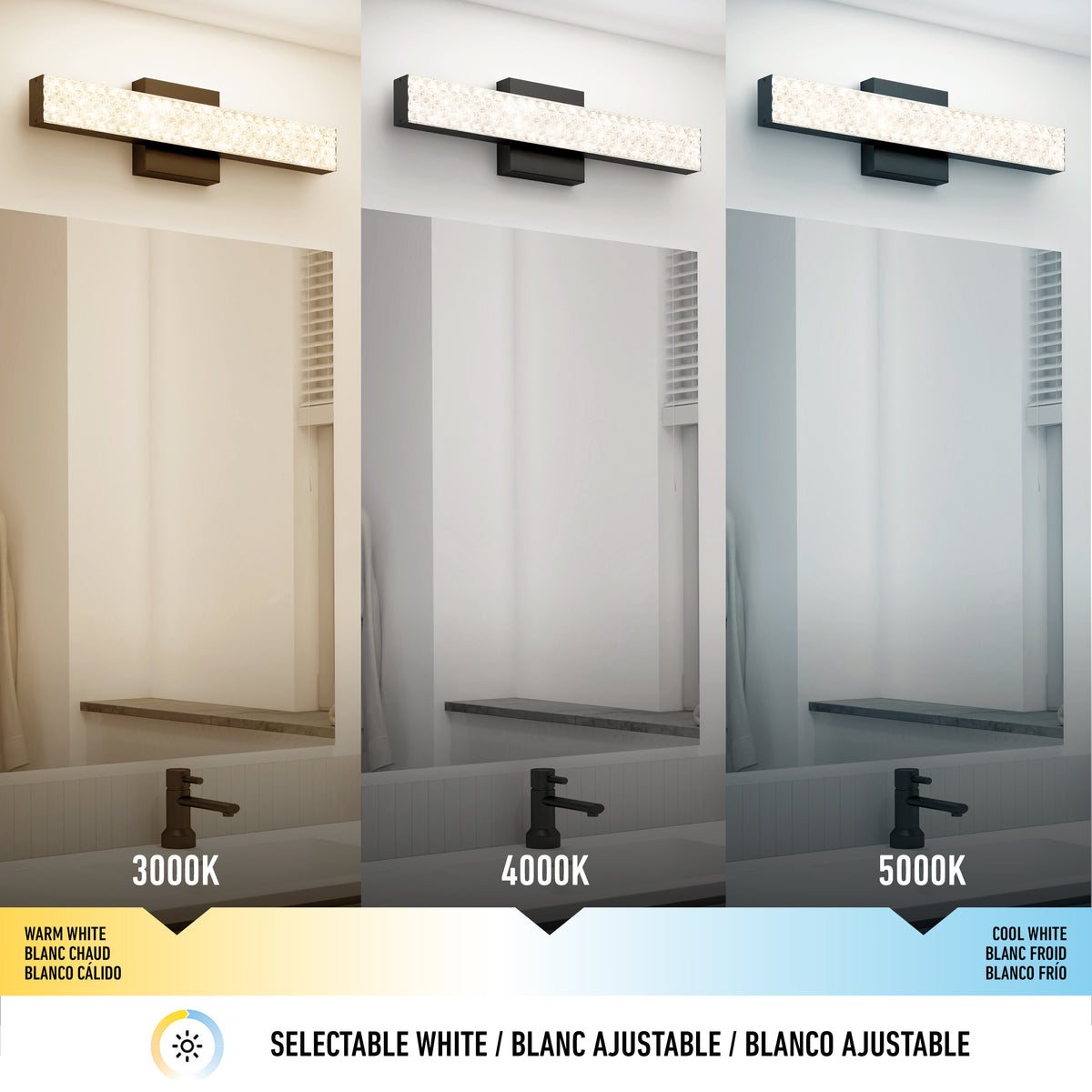Adeline 18 pulg (46 cm) luminario de baño LED integrado 3 TCL para baño