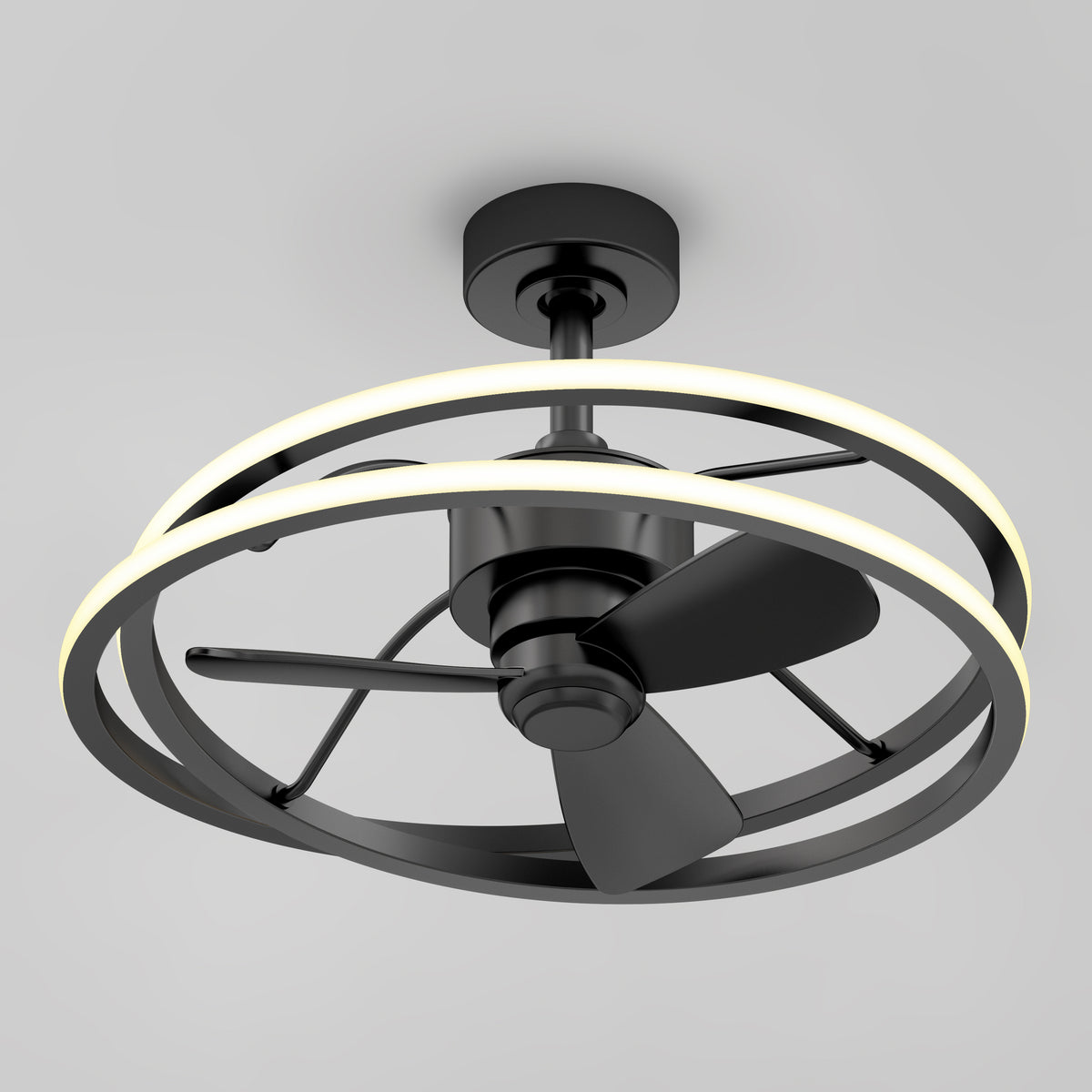 Coda 58 cm (23 po) DEL moderne fandelier ventilateur de plafond avec lumière - télécommande incluse