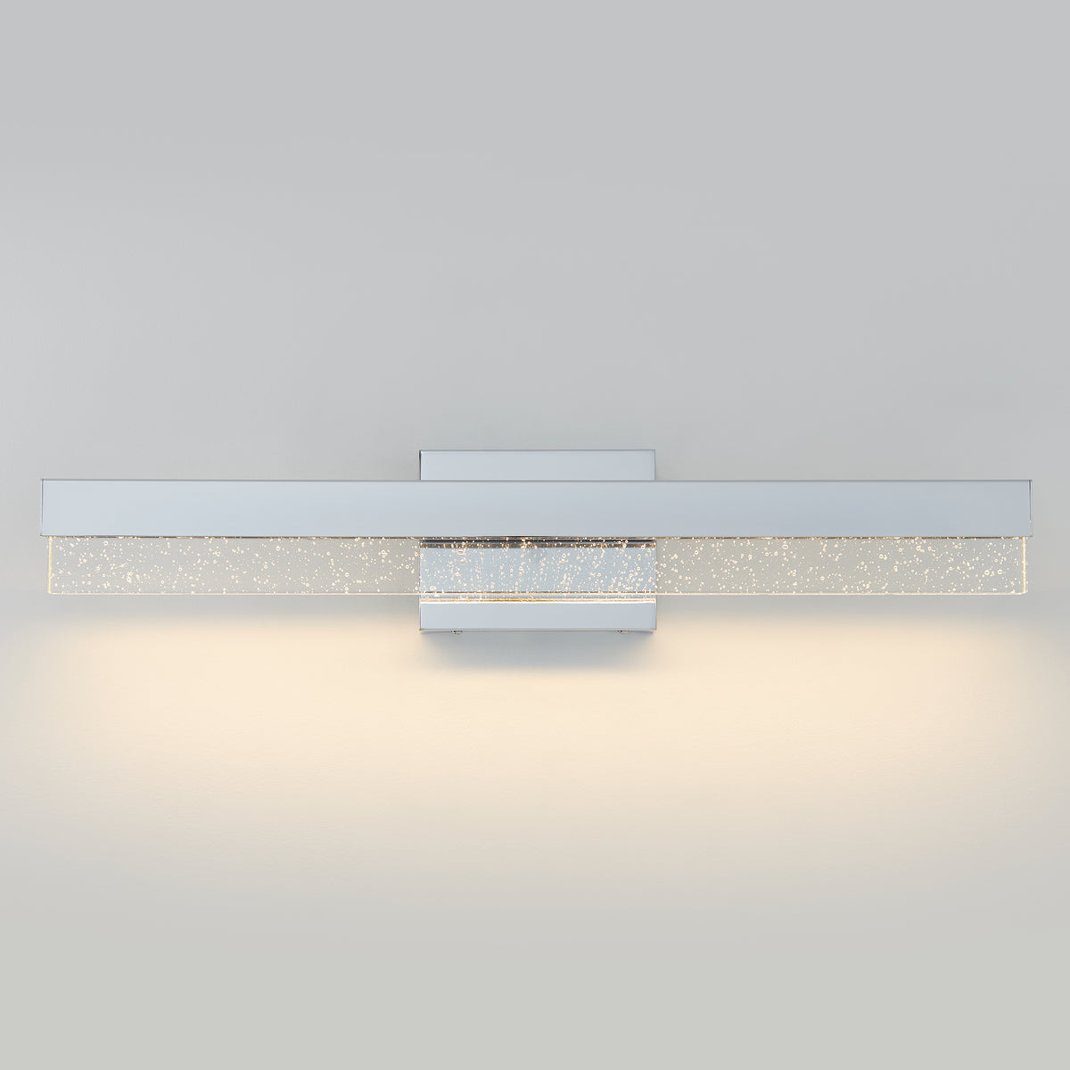 The Artika Essence Bubble Bar LED vanity light features a modern chrome finish and casts a soft glow with its horizontal design.