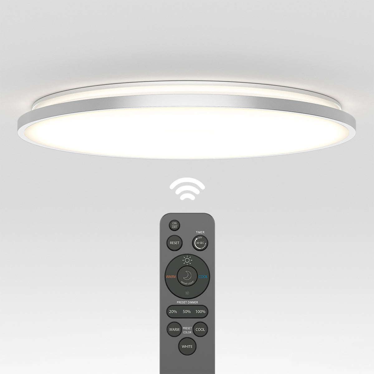 Europa luz de techo LED moderna empotrada 54 cm (21 in.) - con control remoto