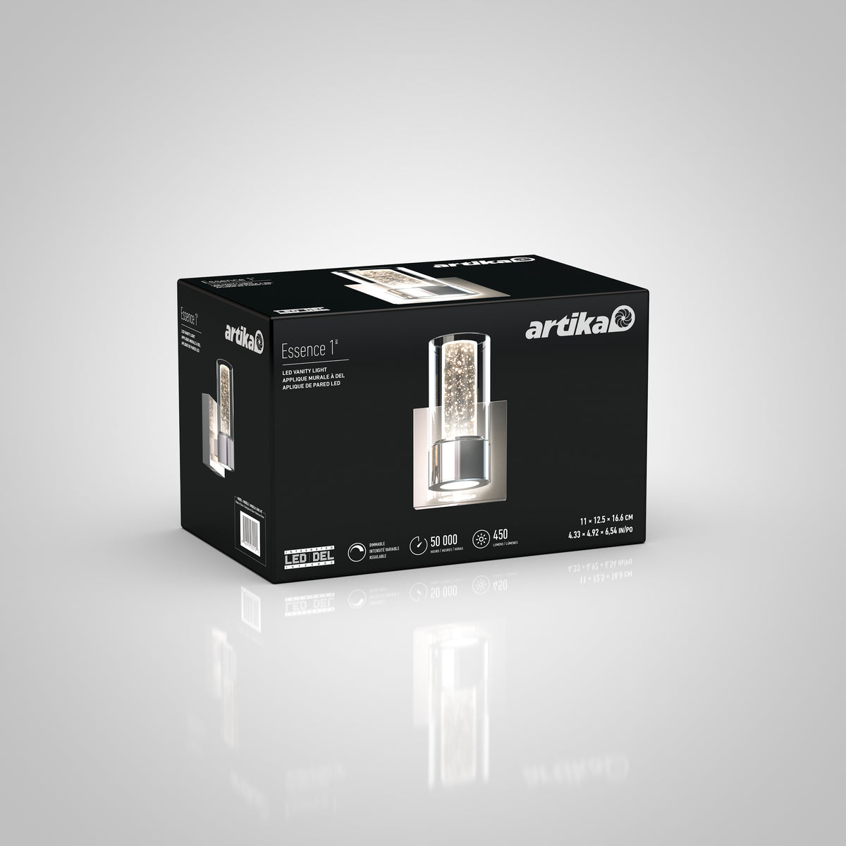 Essence 4 pulg (11 cm) luminario de vanidad de 1 luz LED moderno para baño