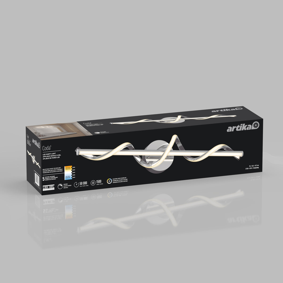 Coda 27 pulg (69 cm) luminario de baño LED integrado 5 TCL para baño