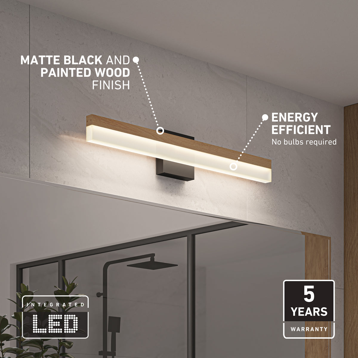 Neil 27-in (69 cm) Integrated LED Vanity Light Bar for Bathroom