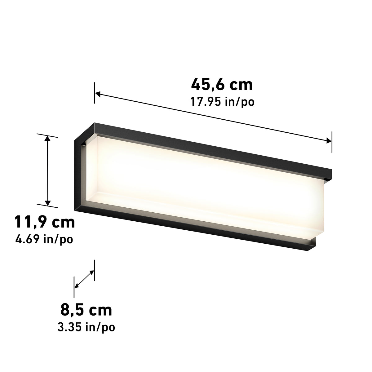 Bristol 18 po (46 cm) luminaire de vanité DEL intégré 3 TCL pour salle de bain