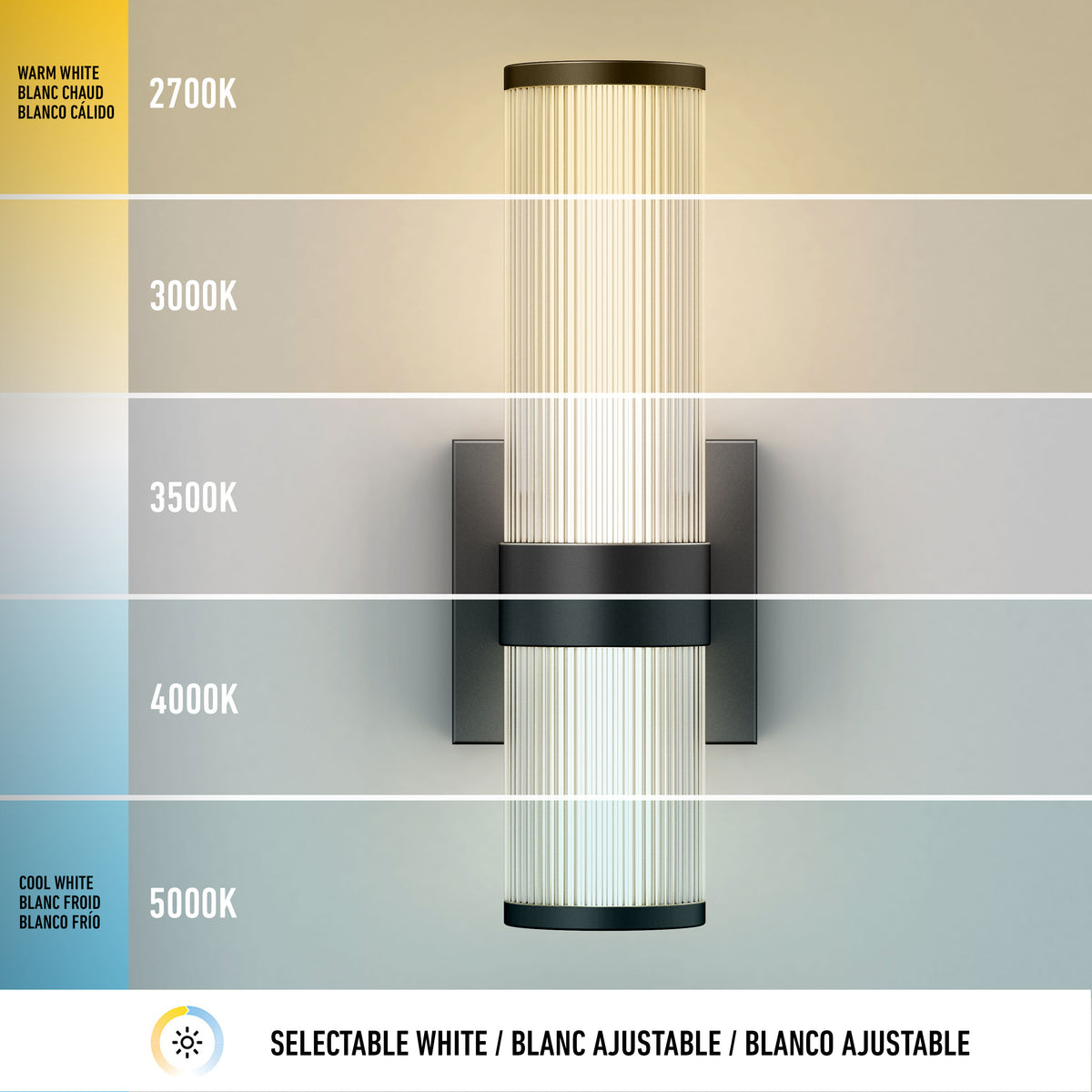 Mirado modern LED wall sconce 5 CCT