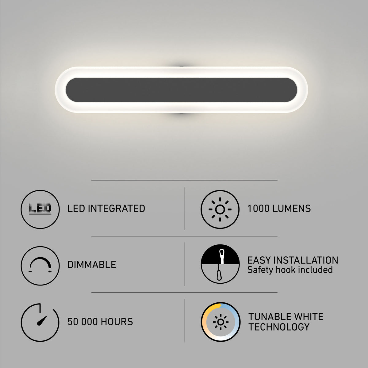 Pista 27 po (69 cm) luminaire de vanité DEL intégré 5 TCL pour salle de bain