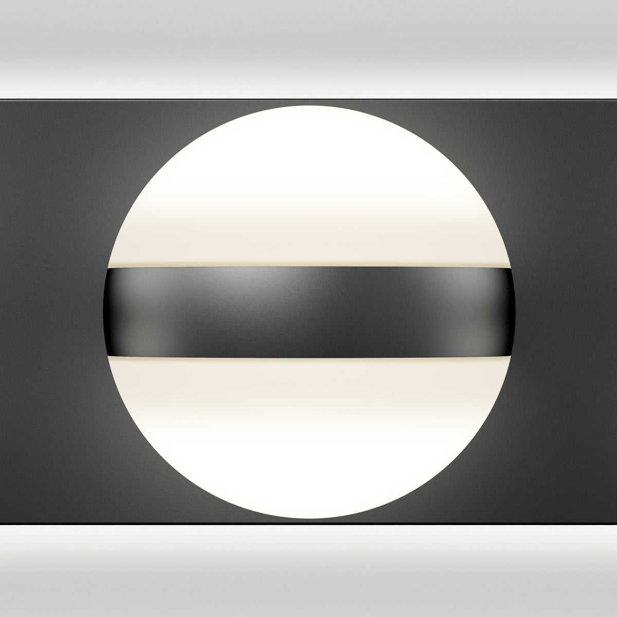 The Artika Baldric LED modern bathroom vanity light features a black band, ideal for mirror lighting in a stylish space.