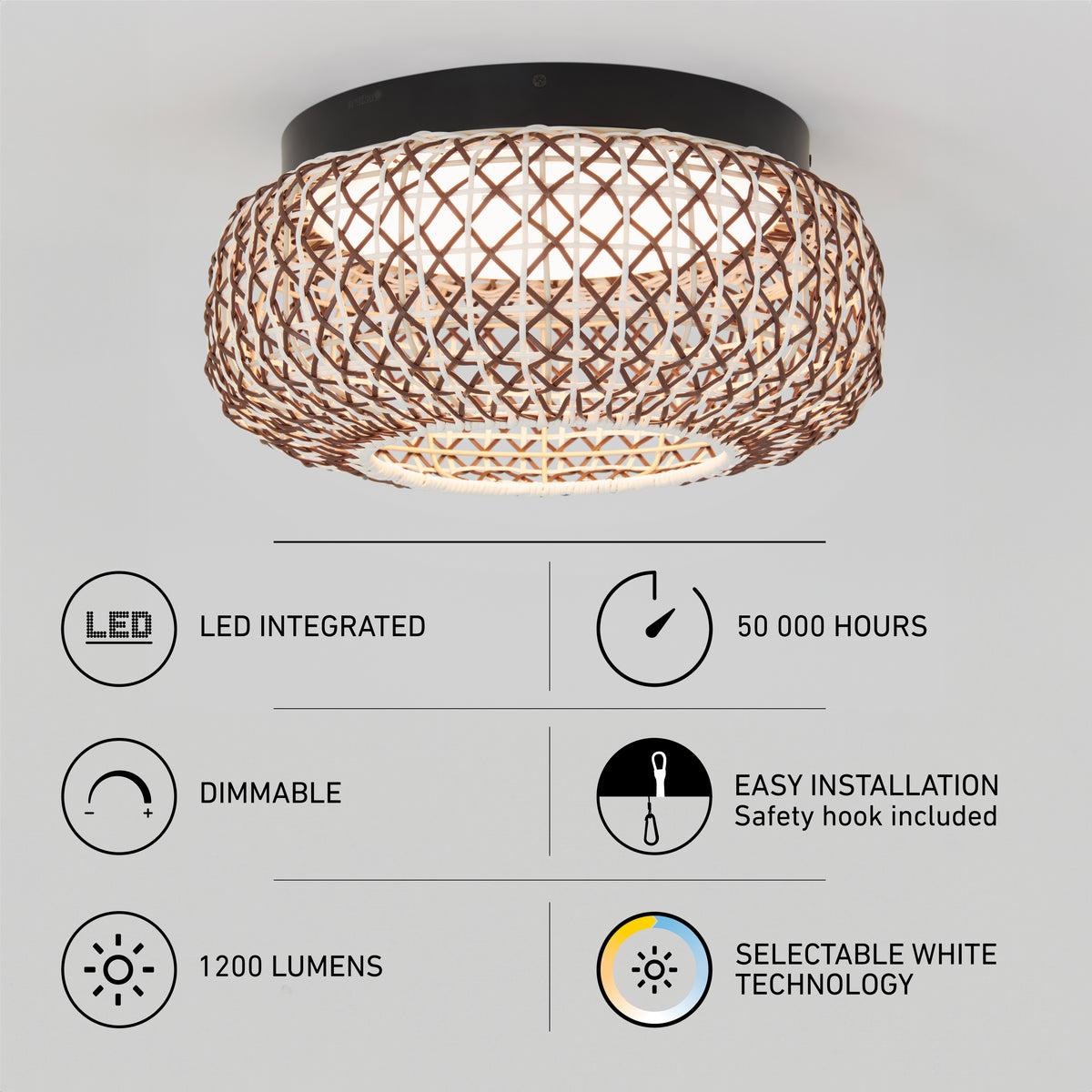 Benson 15 in. (39 cm) Modern LED Flush Mount Ceiling Light 5 CCT