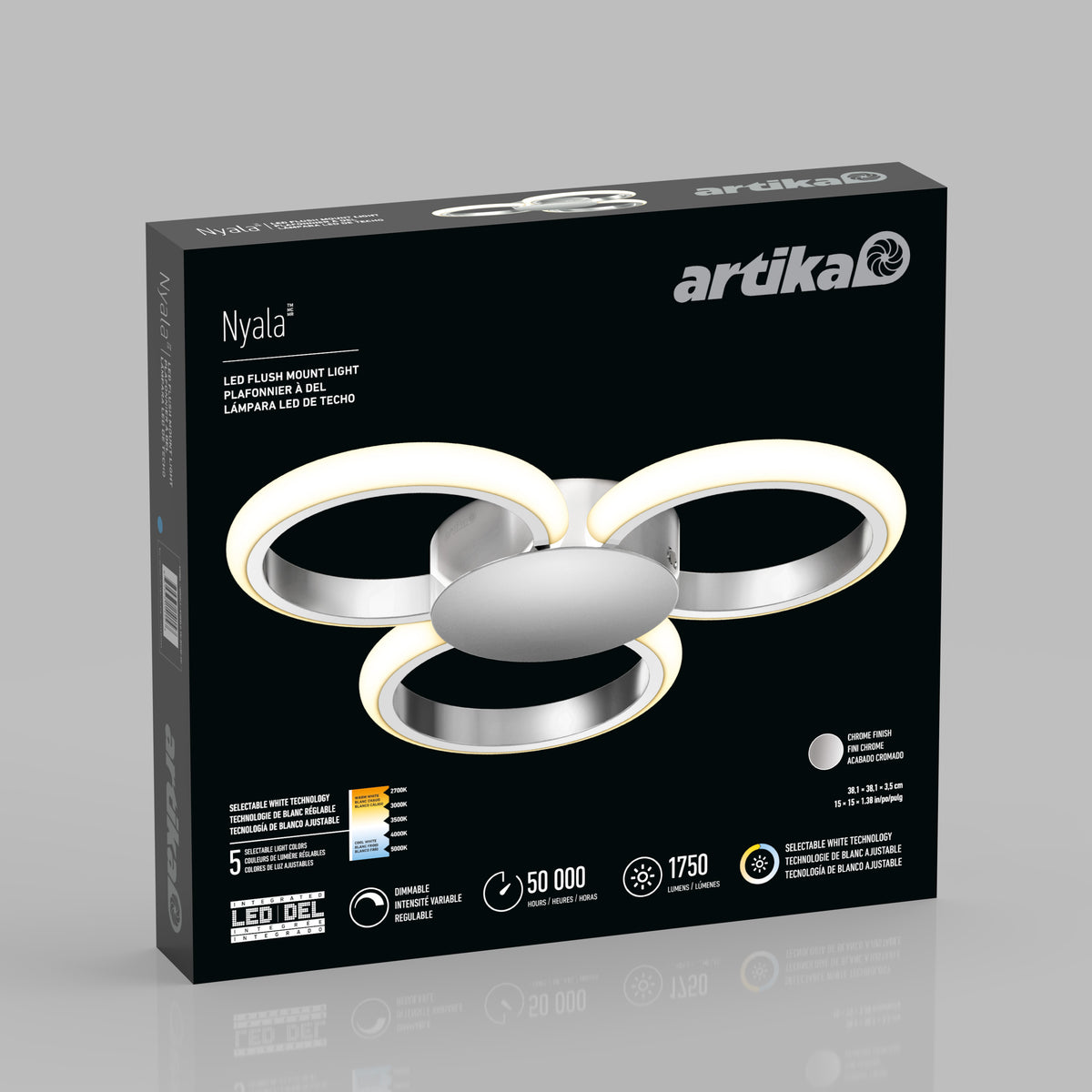 Nyala luz de techo LED moderna empotrada 38 cm (15 in.) 5 CCT
