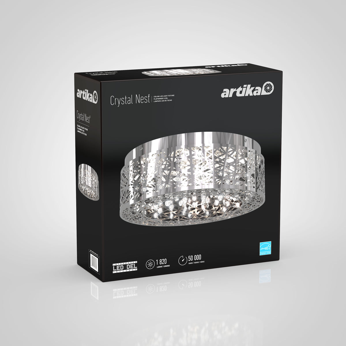Crystal Nest 15 in. (38 cm) LED Flush Mount Ceiling Light