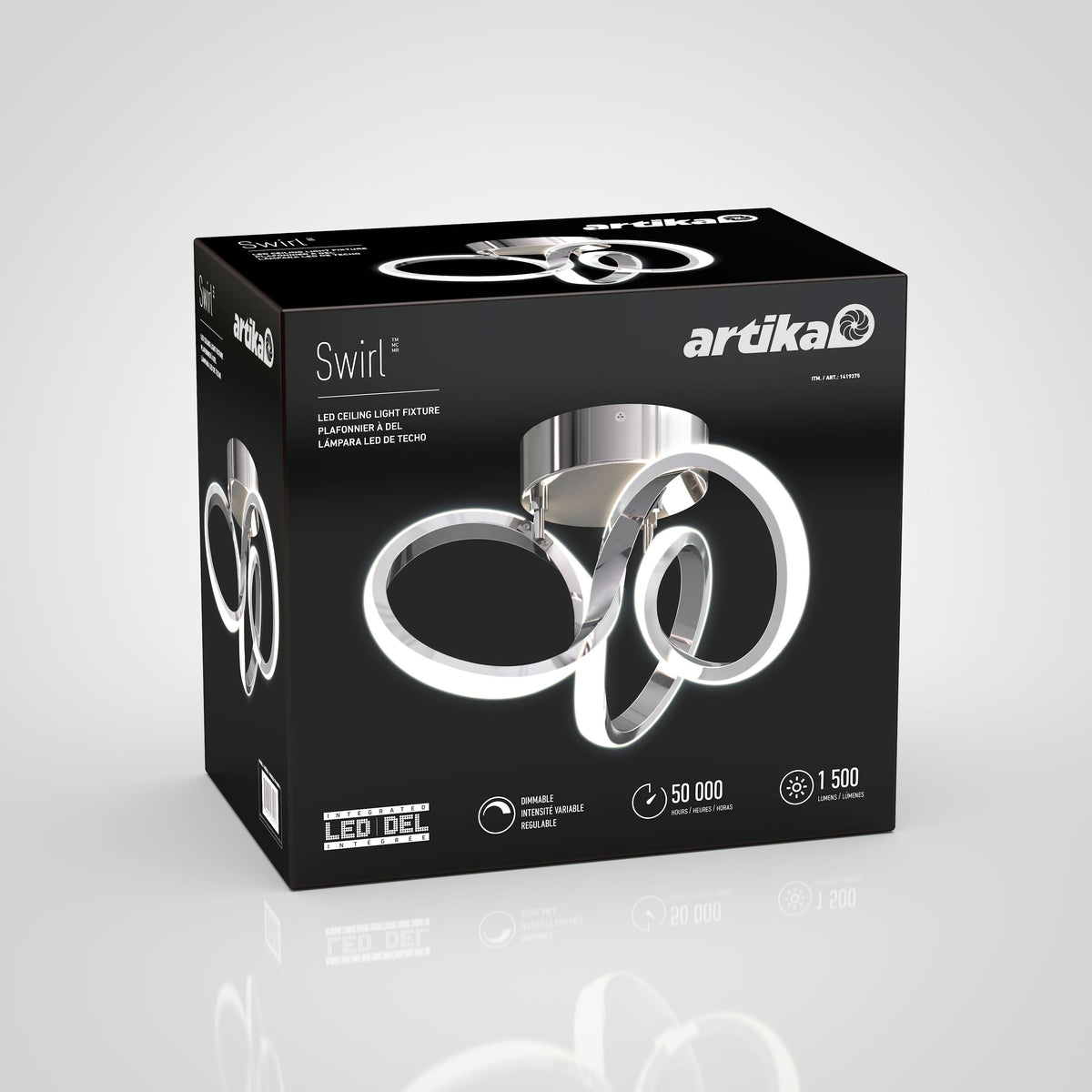 Swirl luz de techo LED moderna empotrada 35 cm (14 in.)