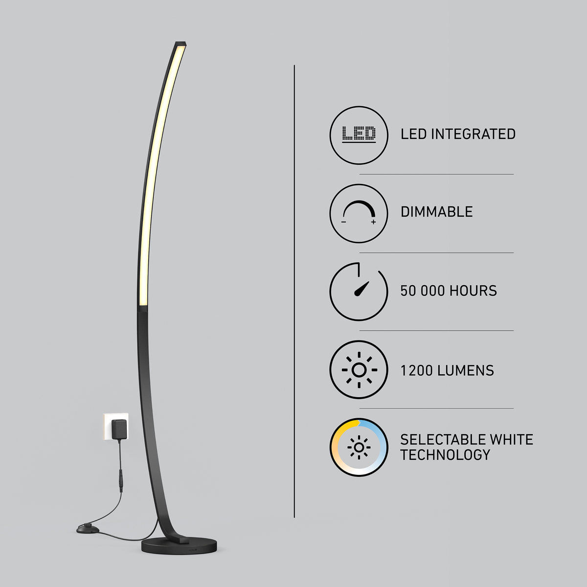 Lampadaire DEL Arc