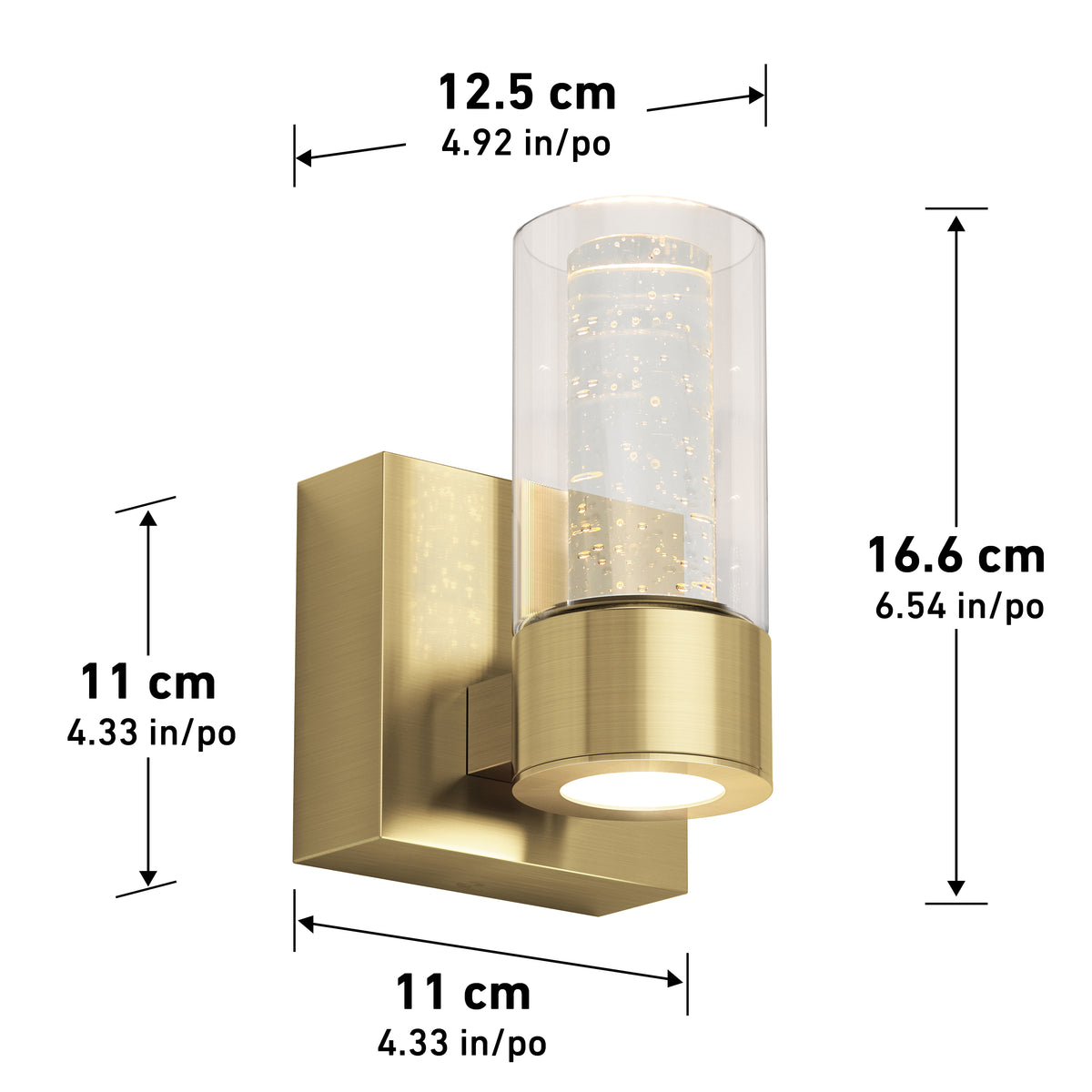 Essence 4 pulg (11 cm) luminario de vanidad de 1 luz LED moderno para baño