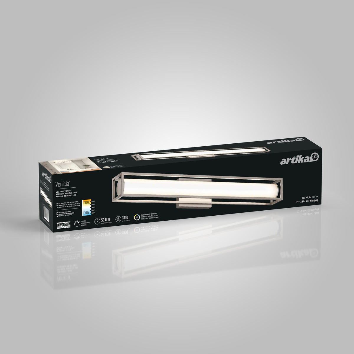 Venicia 27 pulg (69 cm) luminario de baño LED integrado para baño