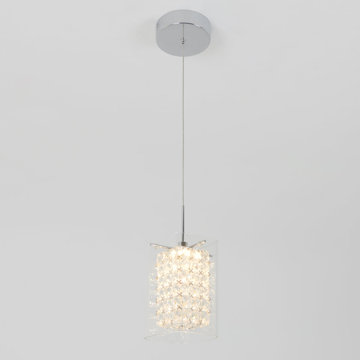 Crystal Cube suspension à 1 Lumière DEL