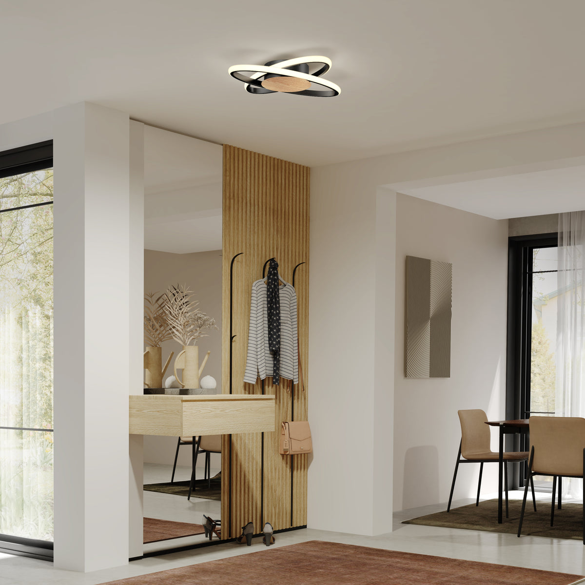 Atomic 15 in. (38 cm) Modern LED Flush Mount Ceiling Light 5 CCT