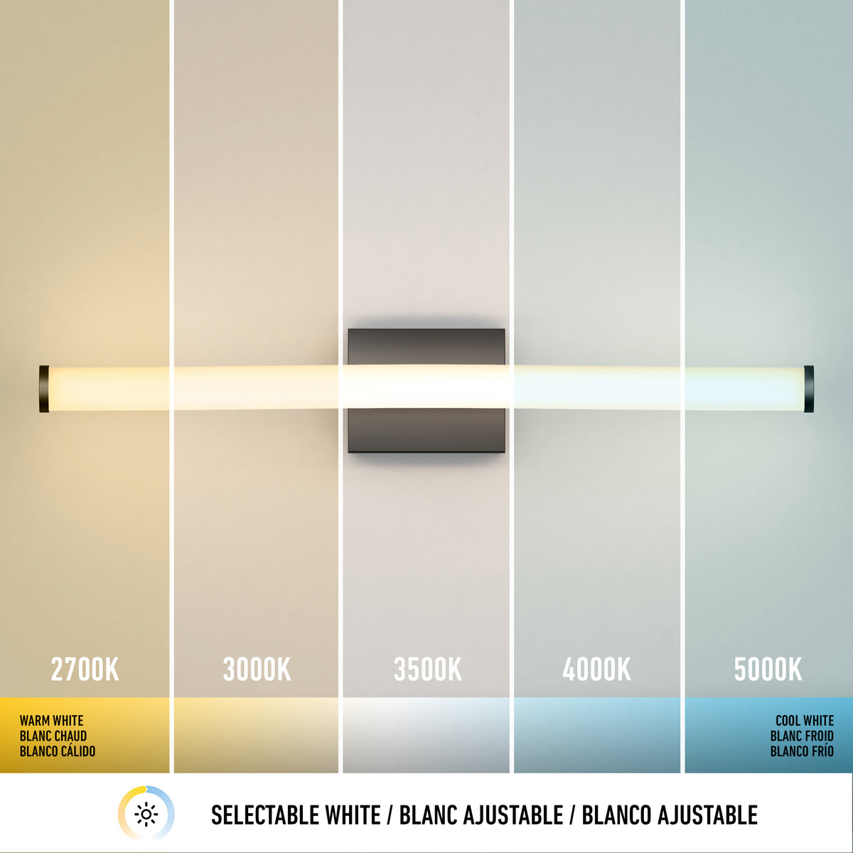 Arc 27-in (69 cm) Integrated LED 5-CCT Vanity Light Bar for Bathroom