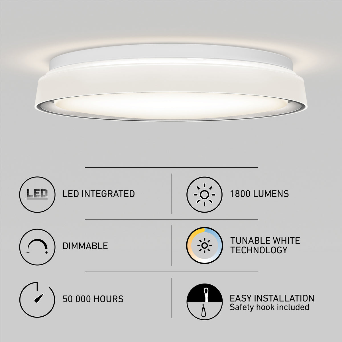 Niko 15 in. (39 cm) Modern LED Flush Mount Ceiling Light 5 CCT