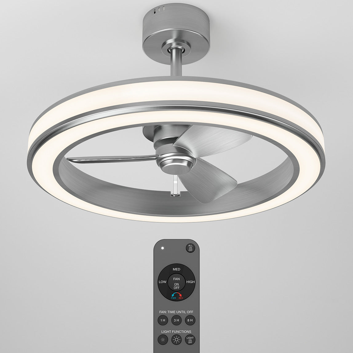 Edwin 23 in. (58 cm) LED modern fandelier ceiling fan with light - includes remote