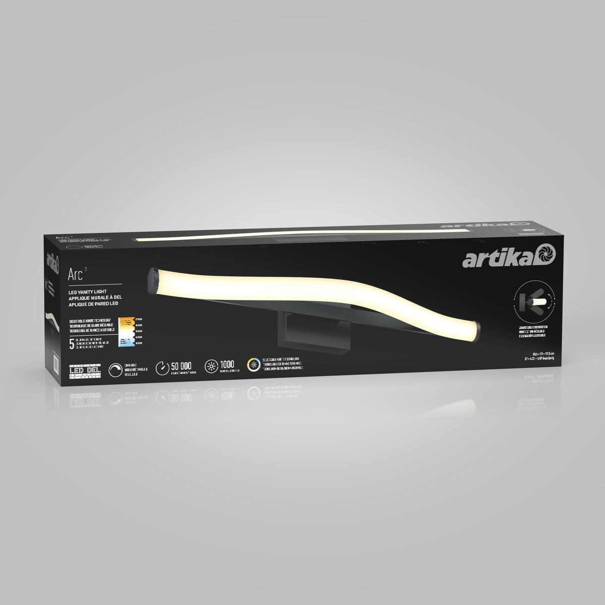 Arc 27-in (69 cm) Integrated LED 5-CCT Vanity Light Bar for Bathroom