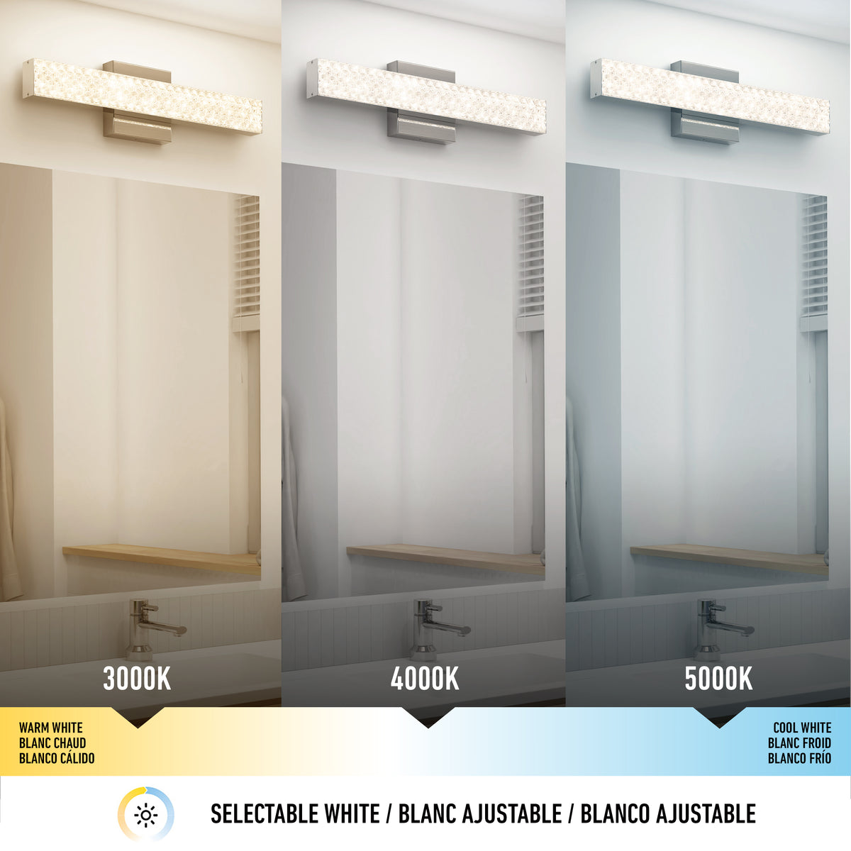 Adeline 18 pulg (46 cm) luminario de baño LED integrado 3 TCL para baño