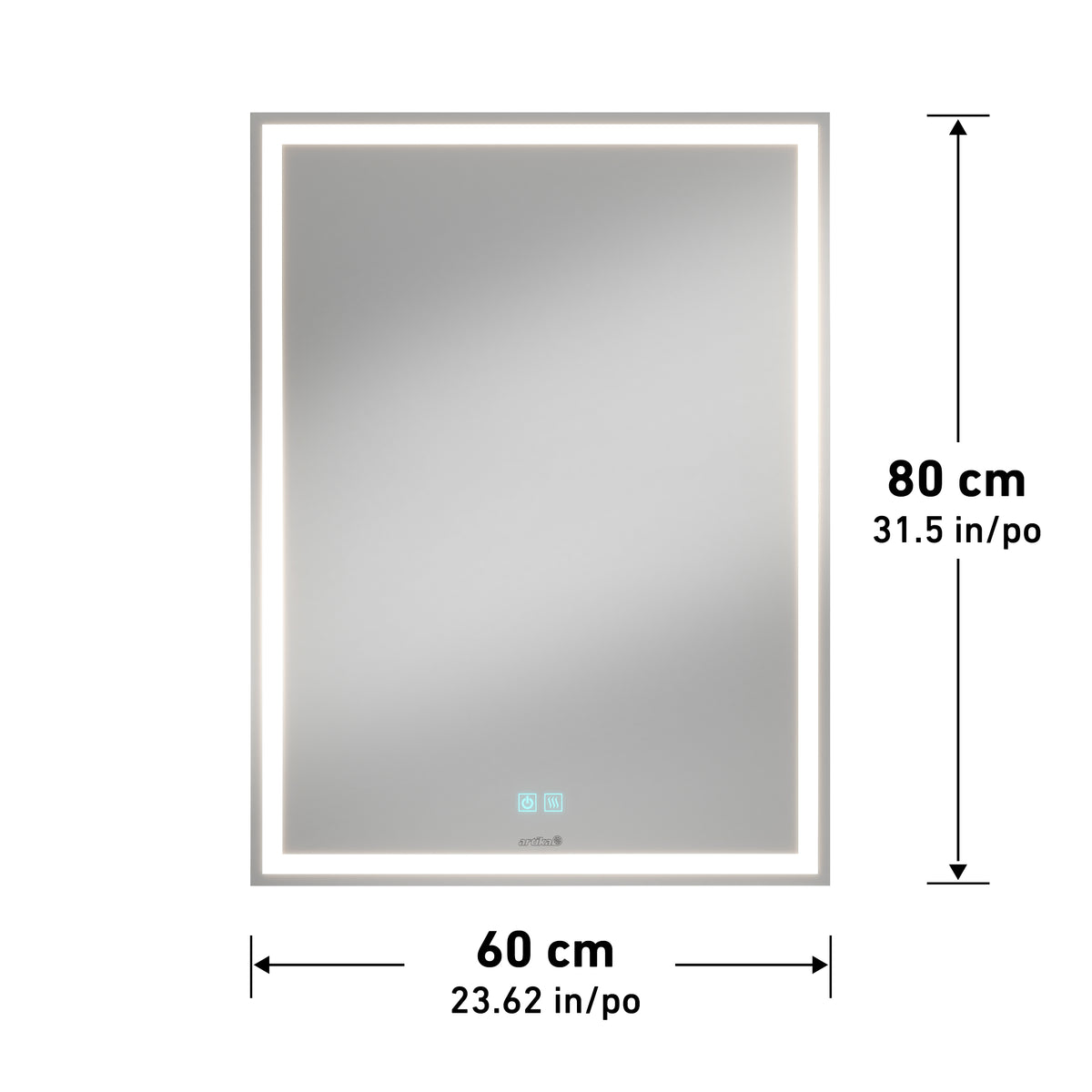 Aurea 61 x 79 cm (24 x 31 in.) espejo LED de baño antivaho