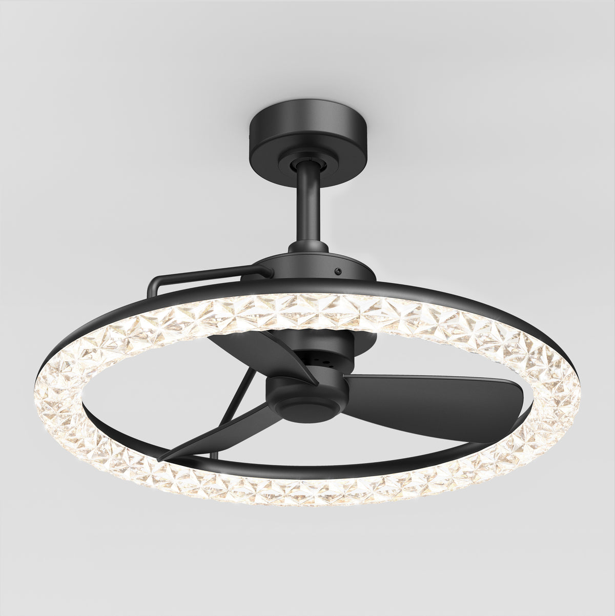Carat 23 in. (58 cm) LED modern fandelier ceiling fan with light - includes remote