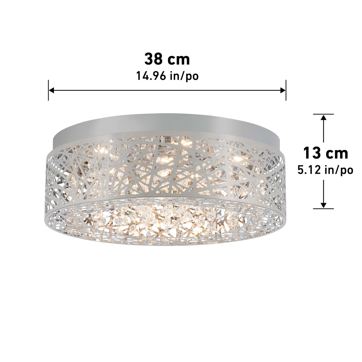 Crystal Nest 15 in. (38 cm) LED Flush Mount Ceiling Light