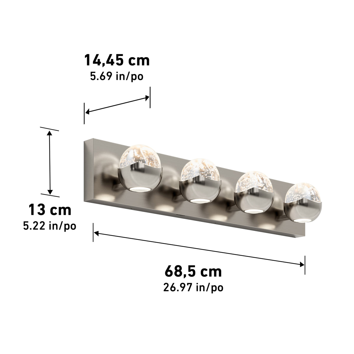 Oracle 27-in (68 cm) 4-Light Modern LED Vanity Light for Bathroom